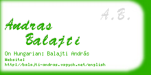 andras balajti business card